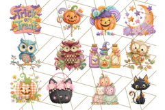 Kawaii Halloween Clipart Cute Kids and Candy Elements Png Product Image 4
