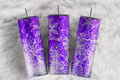 Purple Cheetah Winter Vibes Silver Glitter 20oz tumbler wrap Product Image 1
