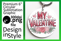 Artful Keychain Circle Design Template , Valentines Product Image 1