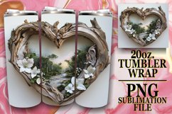 Floral Cascade Tumbler Wrap Sublimation - Woodland Wonderlan Product Image 1