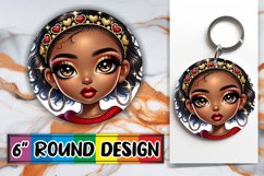 Blissful Keychain Circle PNG Style, Love Girl Product Image 1