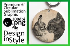 Adorable Feline Sublimation: Keychain &amp; Coaster Collection Product Image 1