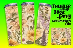 Vintage Floral Print Tumbler Wrap - Sublimation Wonderland Product Image 1