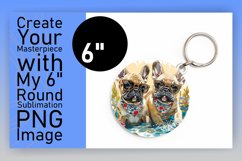 Mountain Trailblazer Pup Circle Design Sublimation Keychain Product Image 1