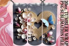 RADIANT LOVE 20oz TUMBLER WRAP, 3D Heart Product Image 1