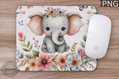Cute Baby elephant Mouse Pad PNG Design Product Image 1