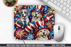 Dog Mouse Pad Sublimation, 4th Of July Mouse Pad PNG Product Image 1