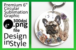 Modern Dog Graphic Sublimation Circle Keychain Product Image 1
