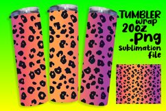 Eye-Catching Leopard Print Glitter Tumbler Wrap 20oz Product Image 1