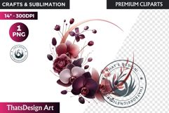 Dark flowers, wedding Florals PNG, Dark Romance Clipart Product Image 1