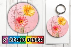 Petal Round Reflection: Sublimation Keychain PNG Product Image 1