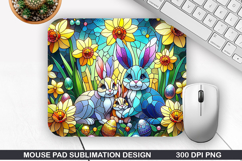 Bunny Mouse Pad Sublimation, Easter Mouse Pad PNG Product Image 1