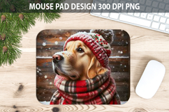 Christmas Cute Dog Mouse Pad Sublimation - Animal PNG Design Product Image 1