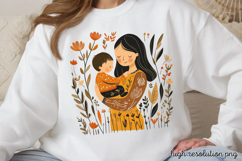 Mothers Day Folk Art Sublimation PNG Product Image 1