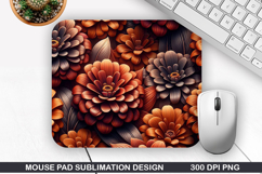 3D Flowers Mouse Pad Sublimation, Flowers Mouse Pad PNG Product Image 1