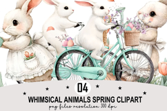 Whimsical Animals Spring Clipart Watercolor png Product Image 1