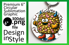 Charming Circle PNG Keychain Artwork , Monster Product Image 1