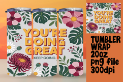 FRESH 20oz Tumbler PNG Design , Flower Quote Product Image 1