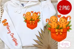 Christmas pocket and sleeve PNG design, Cute gigerbread man Product Image 1