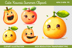 Cute Kawaii Summer Clipart PNG Product Image 1