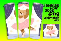 VIBRANT 20oz Tumbler Wrap PNG , Cute Bear Product Image 1