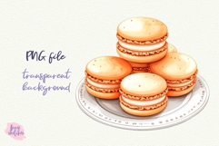 Macarons PNG Halloween Ghost Cafe Clipart Sublimation Product Image 1