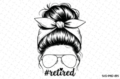 Retired Messy bun svg | 4th of july Svg | Svg Cut Files Product Image 1