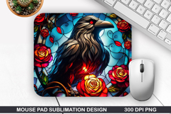 Crow Mouse Pad Sublimation, Valentine Mouse Pad PNG Product Image 1