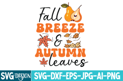 Fall Breeze &amp; Autumn Leaves Svg Design,Fall Svg Design Product Image 2
