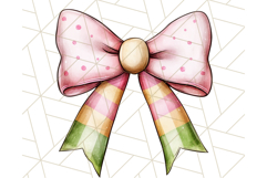 Watercolor Summer Bow Clipart PNG, Coquette Bright Bow Png Product Image 4