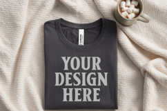 Christmas Bella Canvas 3001 Black Folded Tshirt Mockup Product Image 1