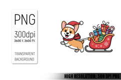 Cute Christmas Dog, Animal Sublimation Clipart PNG Product Image 1