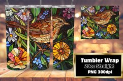 Tumbler Wrap Sublimation with Stained Glass Birds Product Image 1