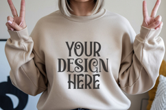 Safety Pink Gildan 18000 Mockup, Sweatshirt Crewneck Mockups Product Image 1