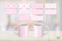 30 Pink Damask Pattern Mug Sublimation PNG Bundle, Mug Wrap Product Image 3