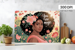 Afro Girl/Woman Melanin braided hair Cutting Board PNG Desig Product Image 1