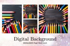 Colored Pencils Background Teacher School Blank Wallpaper Product Image 1