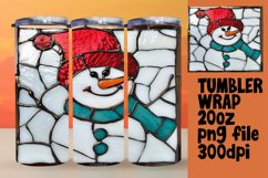 3D Stained Glass Snowman Wrap for Christmas Product Image 1