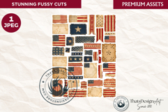 USA Vintage Patriotic fussy cut ephemera tag and bookmark Product Image 1