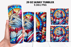 Cat Skinny Tumbler 20oz Wrap Design,4th of july Tumble PNG Product Image 1