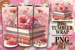 SERENE NIGHTS 20oz TUMBLER WRAP, Book and flower Product Image 1