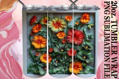 Elegant Spring 3D Bloom Tumbler Wrap - For Sublimation Product Image 1