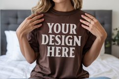 Dark Chocolate Gildan 18500 Hoodie Mockup, G18000 Hoodie Mod Product Image 1