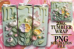 Cheerful Days 20oz tumbler wrap, 3D Flowers Product Image 1