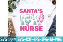 Santas Favorite Nurse SVG Design,Christmas Santa SVG Design Product Image 3