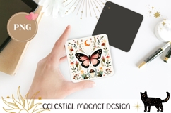 Celestial Butterfly Magnet Template, Cartoon Moth Magnet Product Image 1