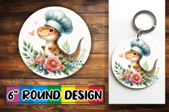 Enchanted Keychain Round Sublimation, Dino Product Image 1