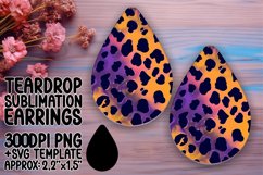 Colorful Leopard Glitter Teardrop Earring Design Product Image 1