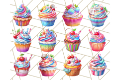 Bright Summer Cupcake PNG Clipart, Colorful Cupcakes Product Image 4