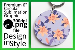 Sublimation Circle Design Keychain Boho Bloom Burst PNG Product Image 1